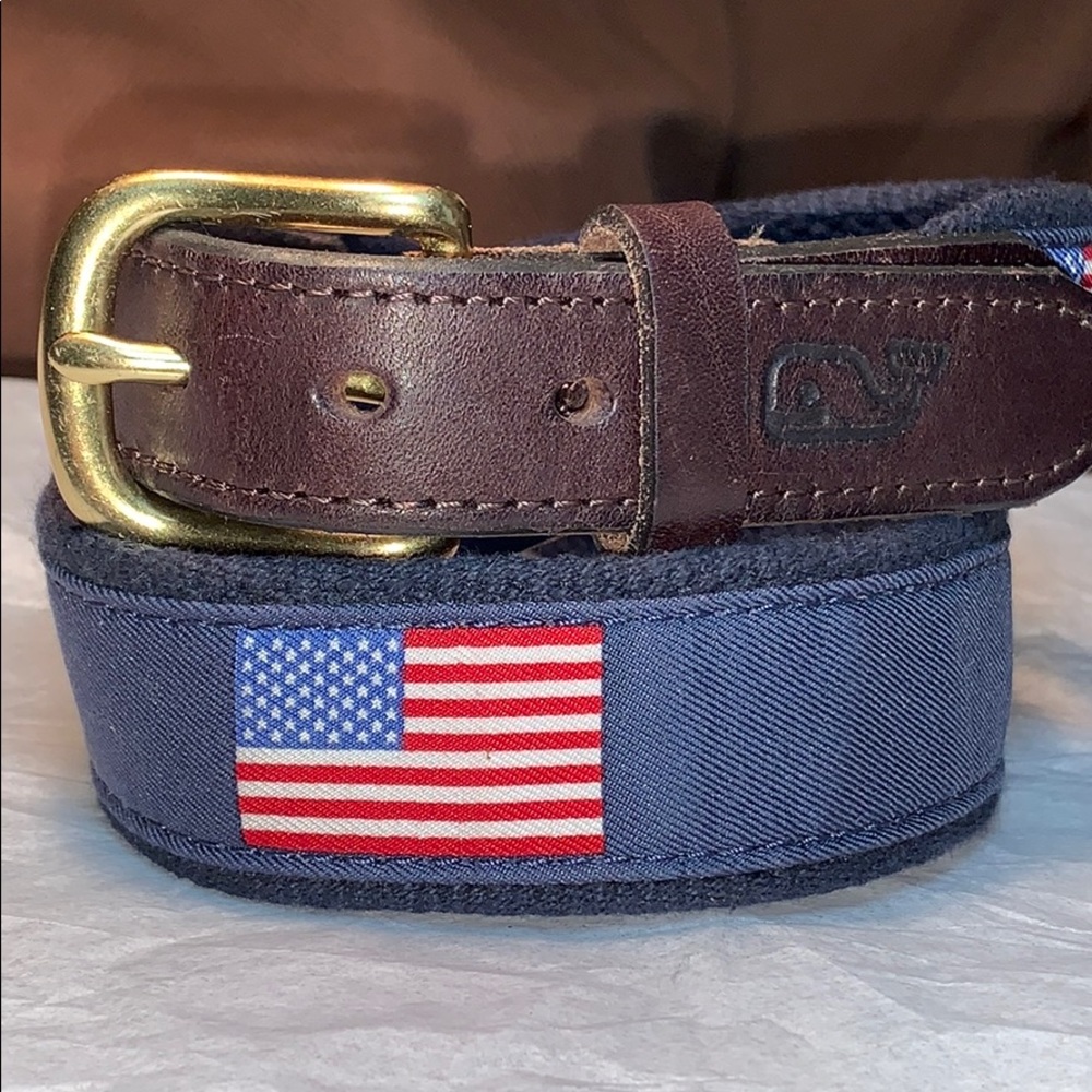 Vineyards Vines made in USA🇺🇸 American flag belt